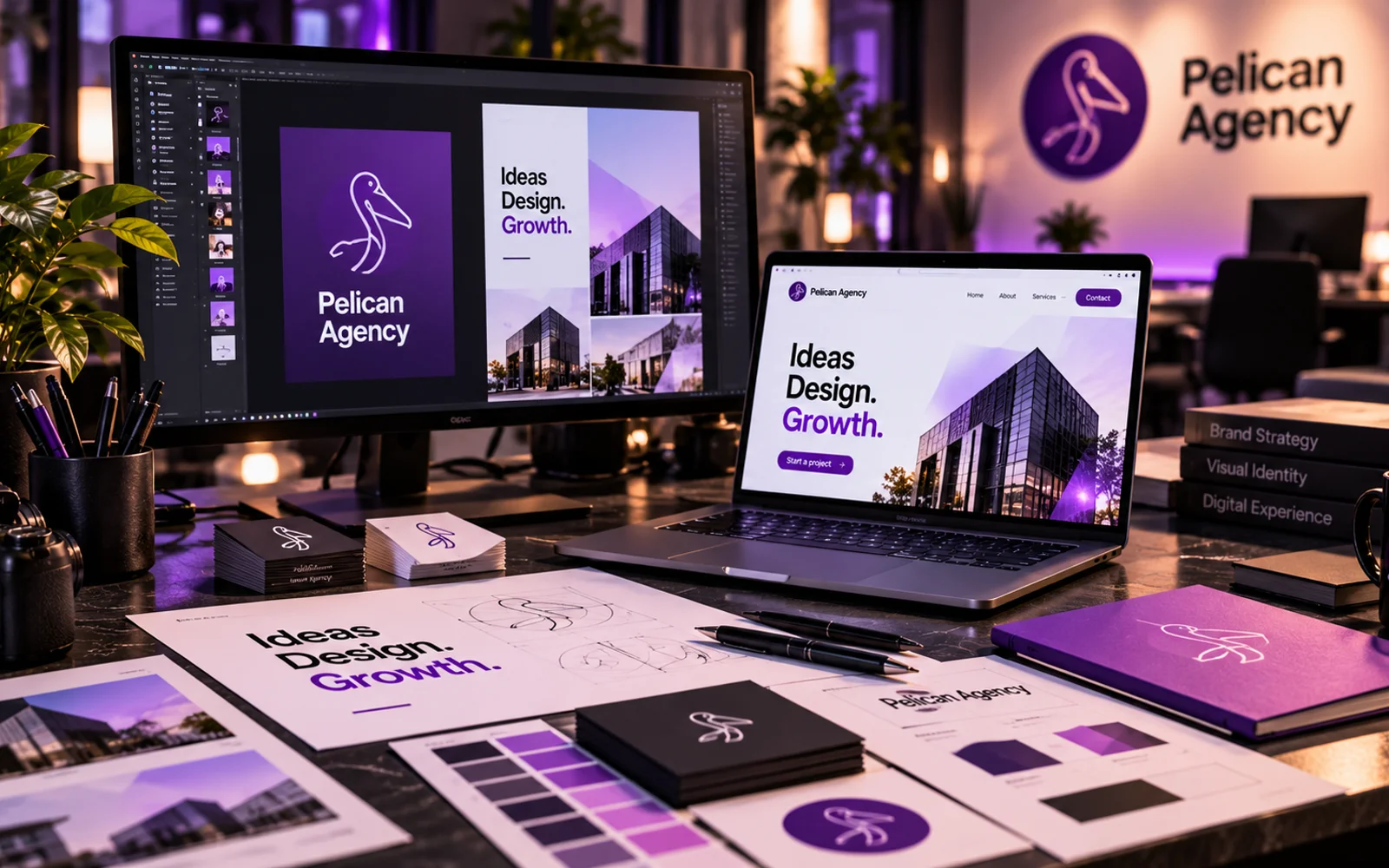 Brand identity and design systems at Pelican Agency